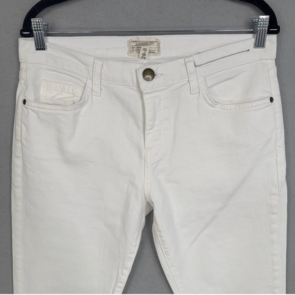 Current Elliott Jeans Womens 29 White The Flip Flop Mid Rise Flare Frayed Hem - Picture 2 of 13